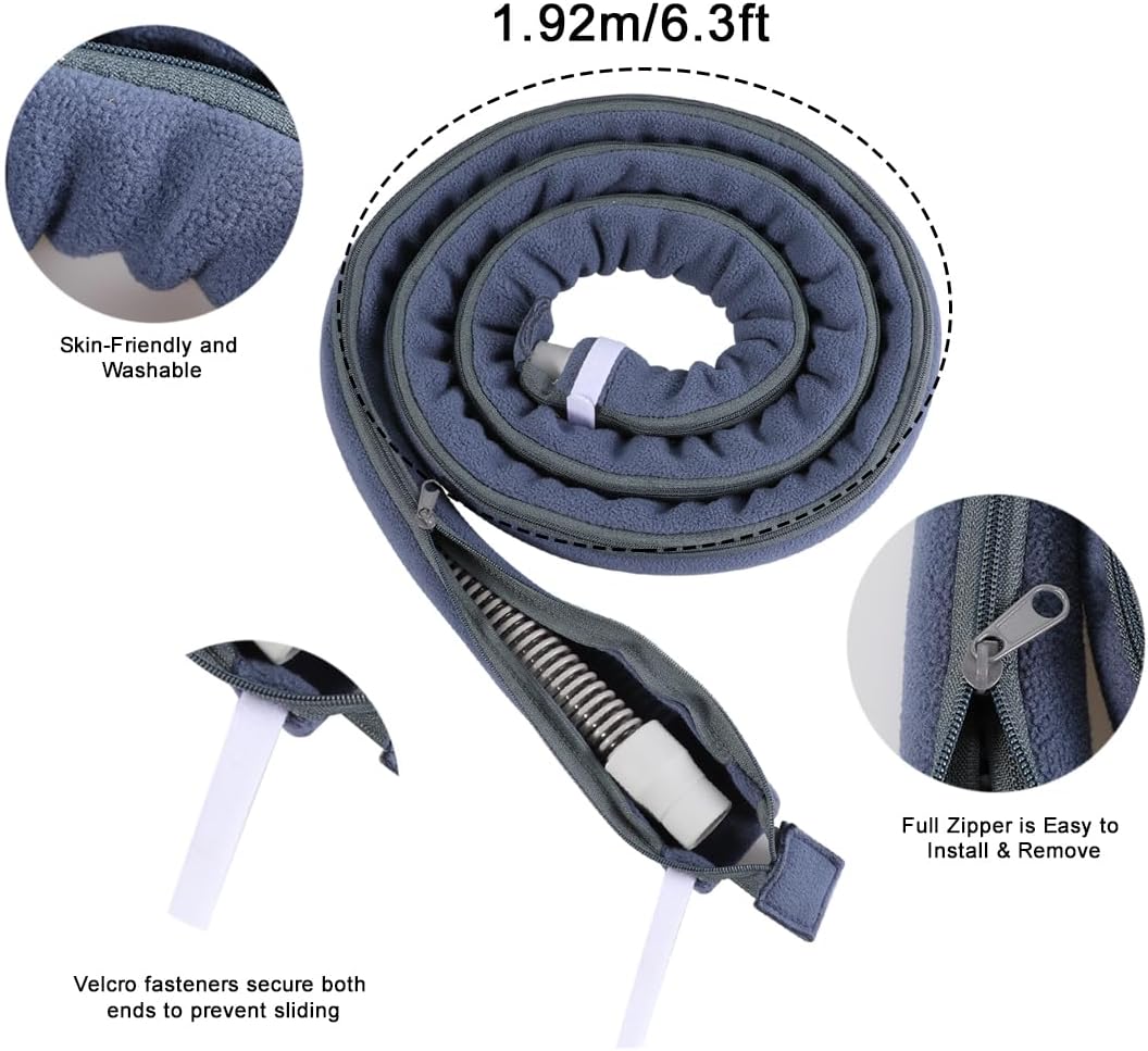 CPAP Hose Cover 6.3ft Full Length Zipper Compatible with ResMed CPAP Tube Cover Sleeve Wrap Reduces Condensation Noise Cat Proof