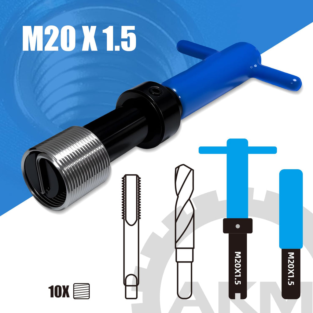 AKM 15PCS M20*1.5 Metric Thread Repair Kit