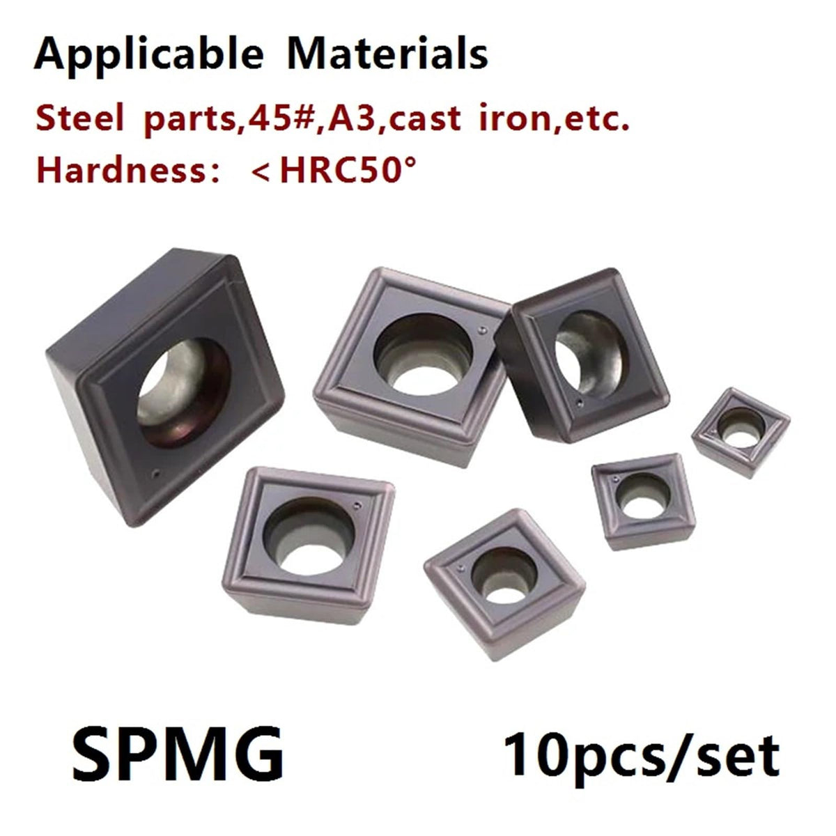 Insert for Steel 10pcs,for Steel Parts, SPMG Carbide Insert