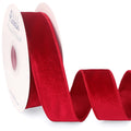Red Velvet Wired Ribbon 1.5 Inch Velvet with Satin Christmas Ribbon