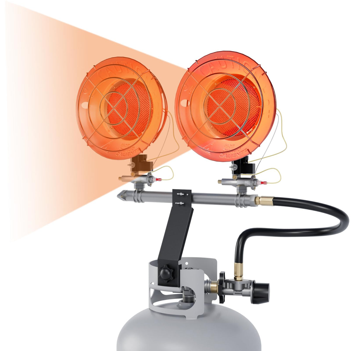 30000 Btu Outdoor Propane Heater Top, 2-Burner Portable Propane Tank Top Heaters, Double Tanks Tops Propanes Patio