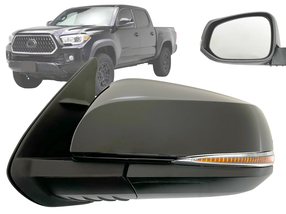 APA Replacement for Exterior Rear View Mirror 2016-2023 TACOMA Power Heated with Turn Signal Light Paint-to-Match Smooth Cap Driver Left Side 8794004240 TO1320349