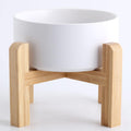 White Elevated/Raised Ceramic Dog Bowl for Small Breeds, Dog Food Water Dish with Stand,Pet Feeding Bowl with Anti