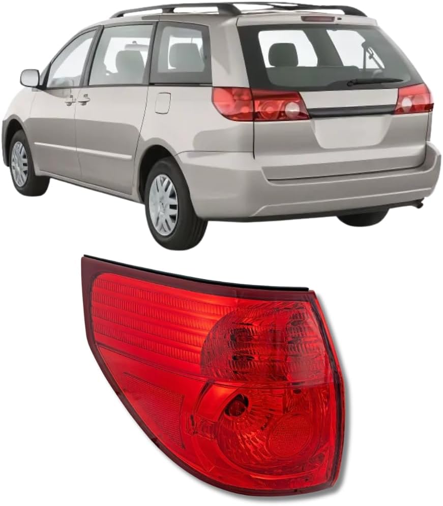 Tail Light For 2006 2007 2008 2009 2010 Toyota Sienna - Fits Driver Side - Tail Light Assembly Includes Lens and Housing - Replacement For 81560-AE020