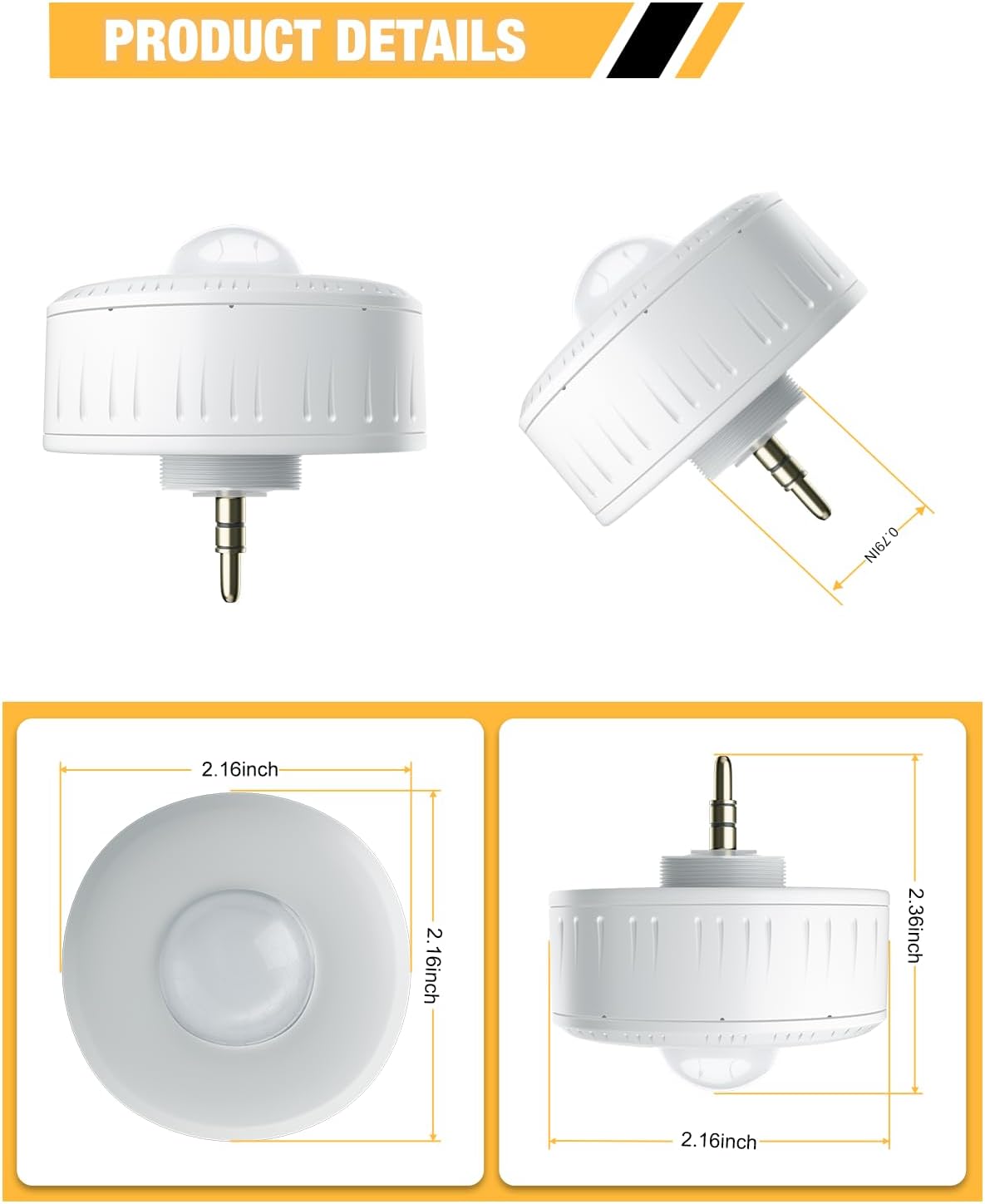 360 Degree PIR Occupancy Motion Sensor for LED Linear High Bay Light, 40FT Ceiling & 50FT Wall Mount Detection Diameter, Commercial/Industrial Grade, 1 Pack