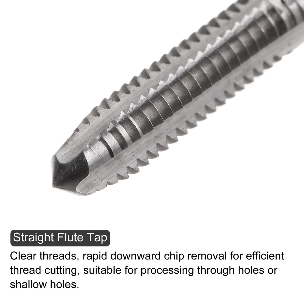 uxcell 10pcs Machine Thread Taps 10-24 UNC 2B High Speed Steel 6542 Straight Flute Screw Thread Milling Taps Threading Tapping Repair Tools