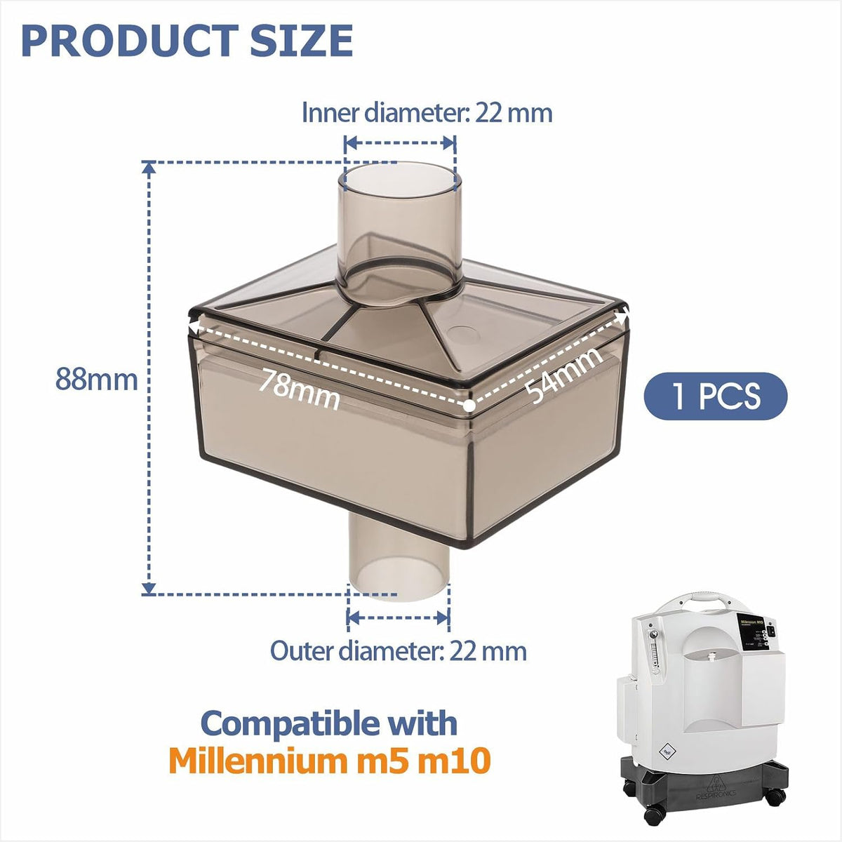 Oxygen Intake Filter Compatible with Millennium m5 m10, O2 Replacement Accessories (1 Pcs)