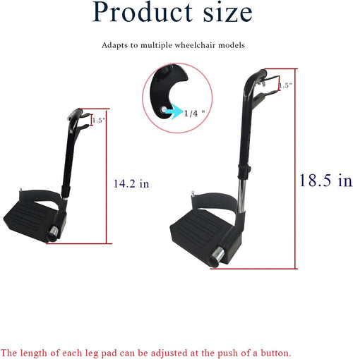 (1Pair) Wheelchair Replacement Footrests,Wheelchair Replacement Parts,Wheelchair Swivel Footrests for Standard Wheelchairs,Black
