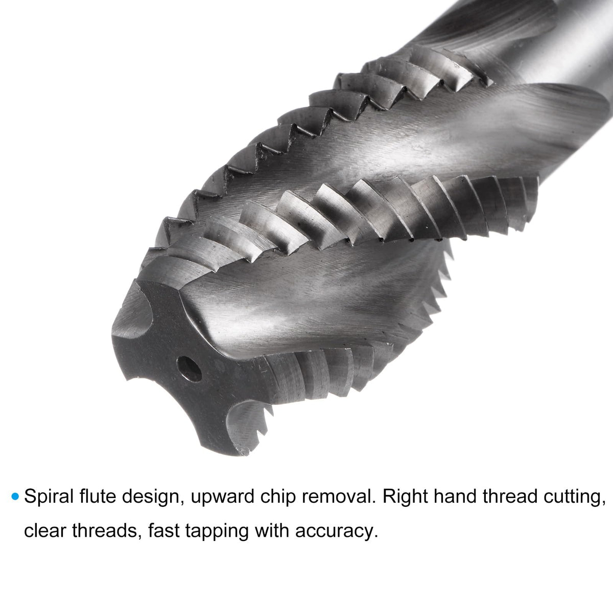 uxcell Spiral Flute Taps, 1-8 UNC 2B High Speed Steel (HSS) Uncoated Machine Thread Milling Threading Screw Tap 4 Flutes Tapping Tool