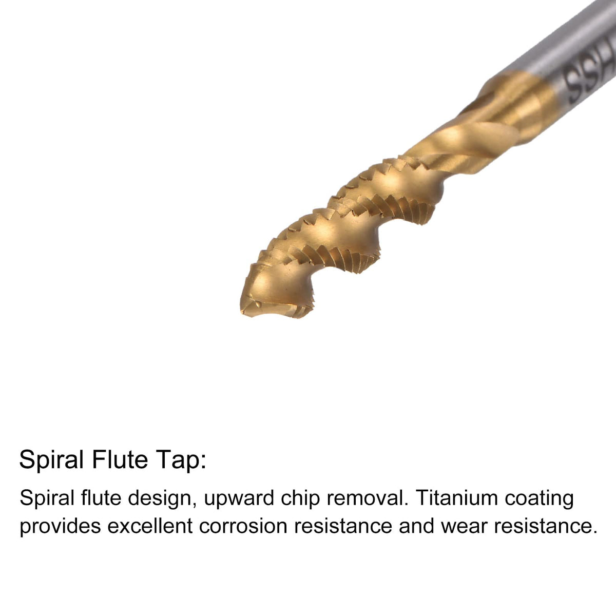uxcell M4 x 0.7 Spiral Flute Tap and 3.3mm Twist Drill Bit Set, Metric Titanium Plated 6542 High Speed Steel Machine Threading Screw Thread Tap Drilling Tool
