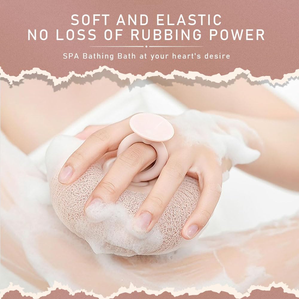 Upgraded 2-in-1 Sunflower Bath Ball with Suction Cup, Super Soft Exfoliating Shower Sponge, Gentle Bath Ball for