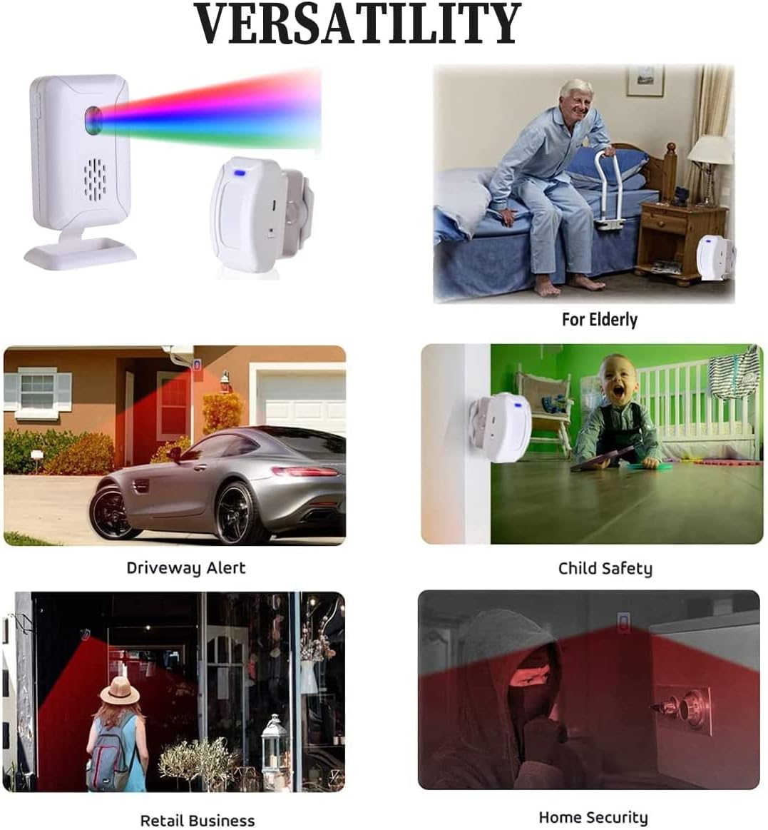 Caregive Pager Bed Alarm and Fall Prevention for Elderly Dementia Patients,Wirelesss Motion Sensor Alert for Home