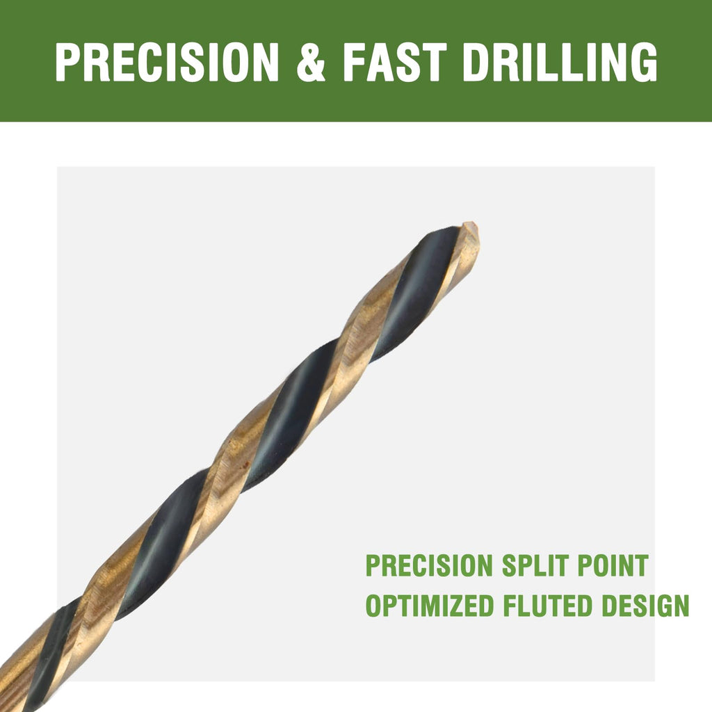 HLOFIZI 3/8 x 12 Inch Extra Long Drill Bit (1 Pack), Aircraft Drill Bit Black and Gold M2 HSS for Wood, Plastic, Thin Metal Sheet