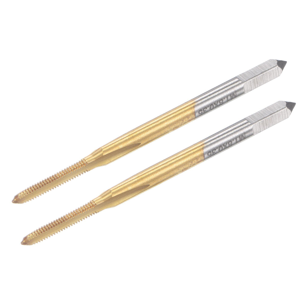 uxcell Thread Tap Metric M1.8 x 0.35, Titanium Coated Cobalt HSS (High Speed Steel) 3 Straight Flutes Machine Mini Micro Screw Threading Tapping Repair Tool for Watches and Clocks, 2pcs