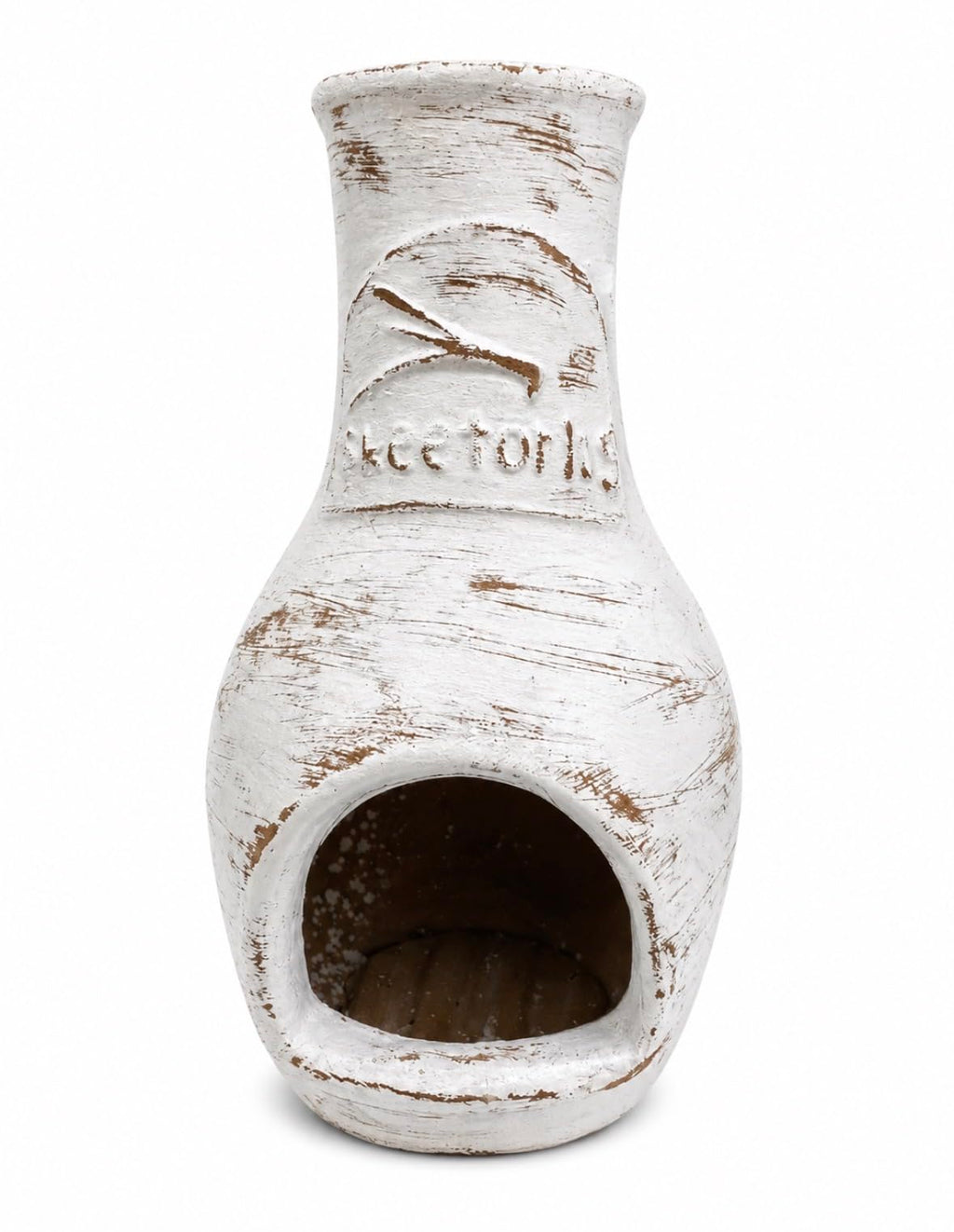 Skeeterlog Chiminea Kit - Clay Outdoor Firewood - Lambs Wool