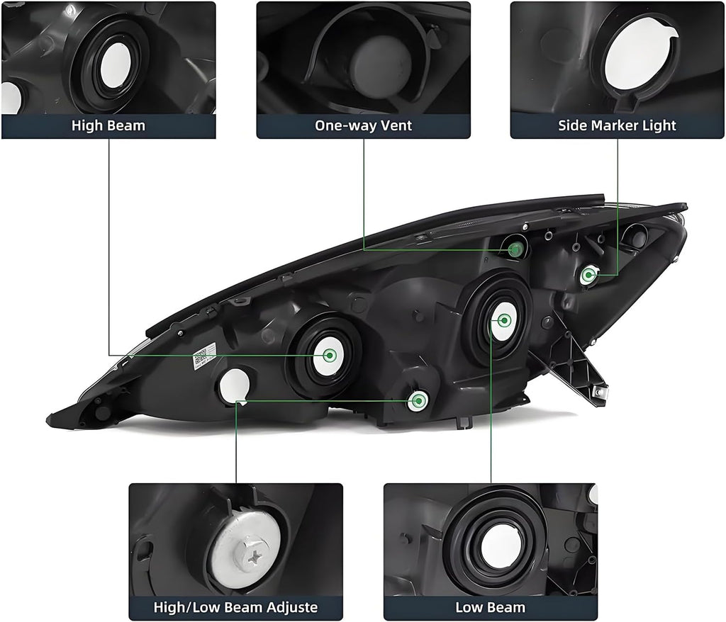 Headlights Assembly For 2006-2010 Toyota Sienna Chrome Housing Left+Right