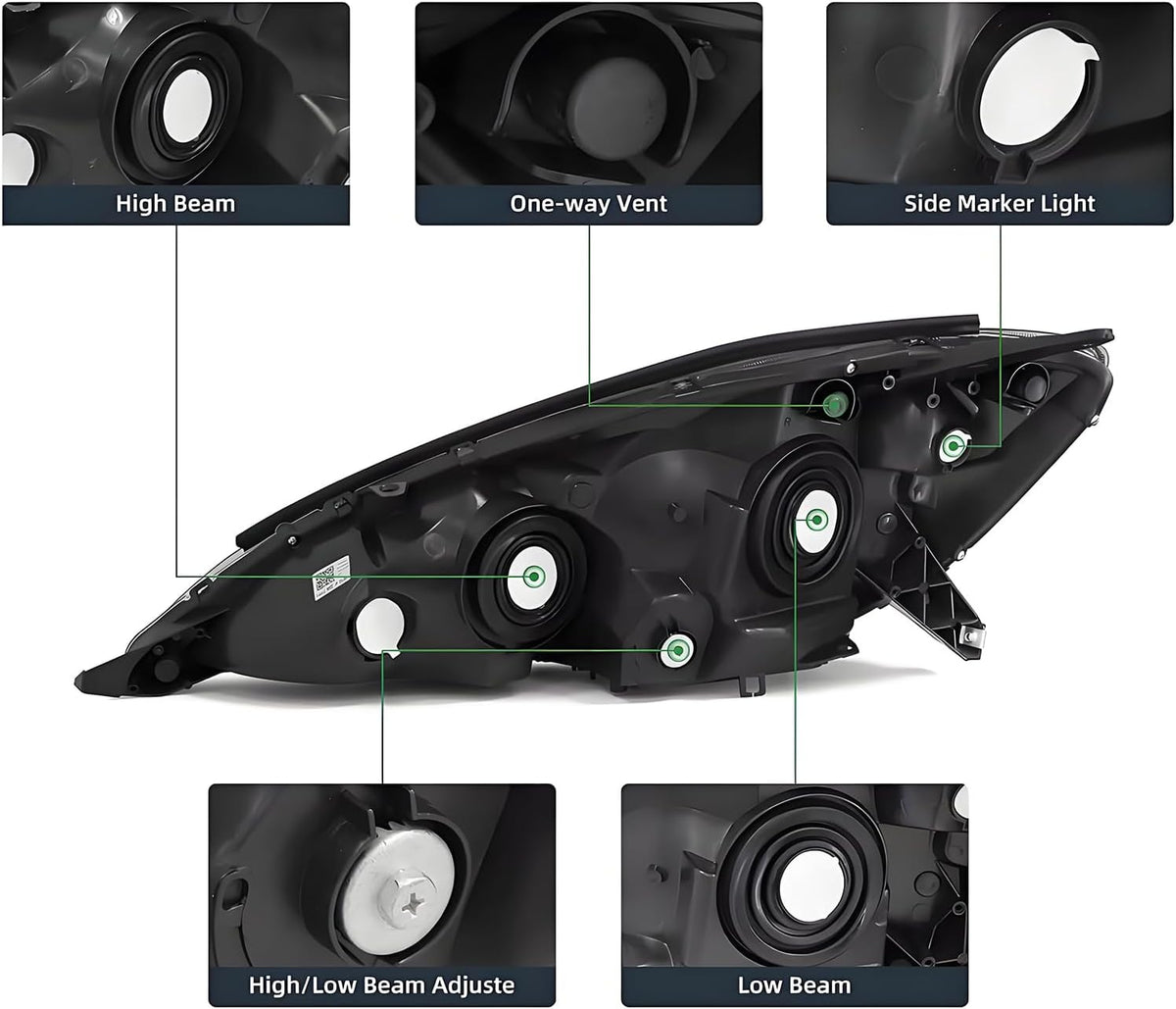 Headlights Assembly For 2006-2010 Toyota Sienna Chrome Housing Left+Right