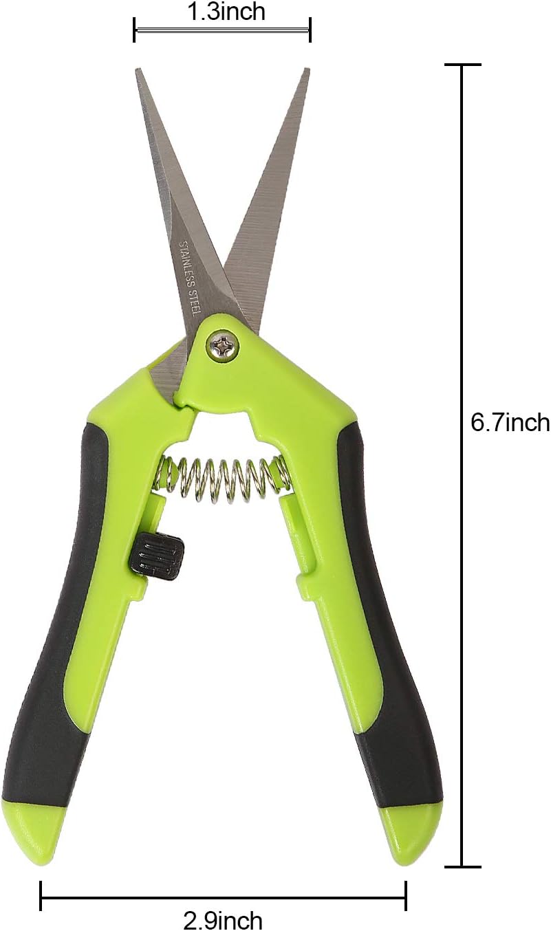 8 Pack 6.5 Inch Bud Trimming Scissors, Professional Stainless Steel Gardening Hand Pruners Micro-Tip Pruning Snips