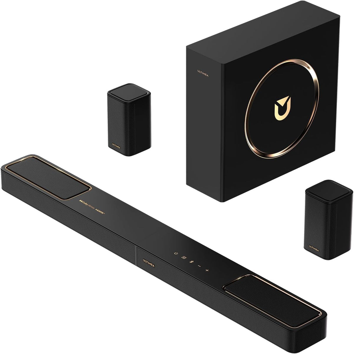 5.1.2ch Sound Bar with Dolby Atmos, Surround Sound System for TV | 2 Surround Speakers, Sound Bar for Smart TV with
