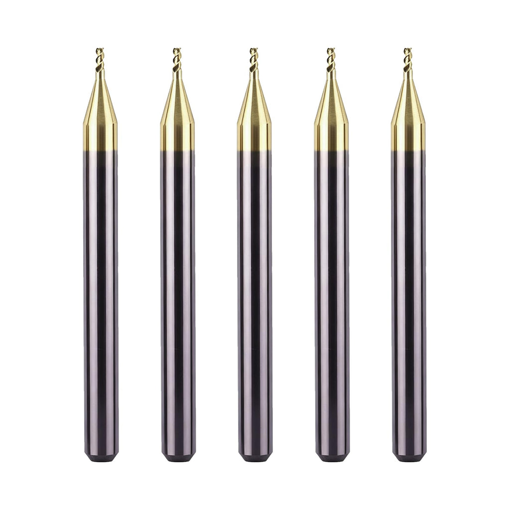 NZ 3 Flute 1/32" Solid Carbide Square End Mill ZrN Coated, 5Pcs