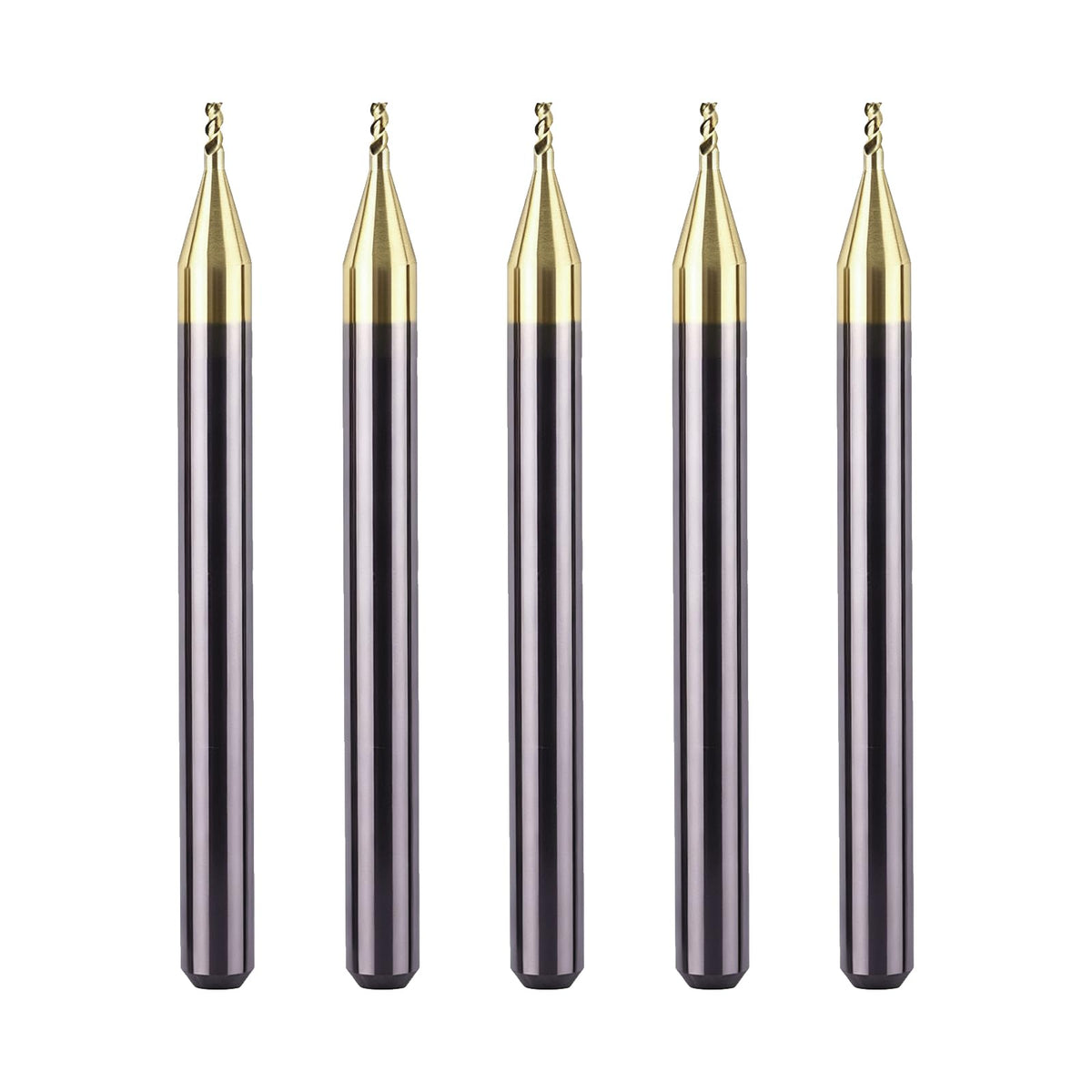 NZ 3 Flute 1/32" Solid Carbide Square End Mill ZrN Coated, 5Pcs