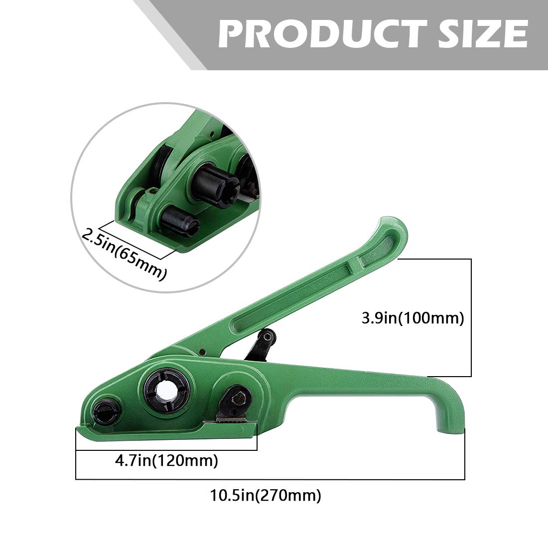 Heavy Duty Poly Strapping Tensioner and Cutter Manual Banding Tools Windlass for 1/2" -3/4" Width Polyester