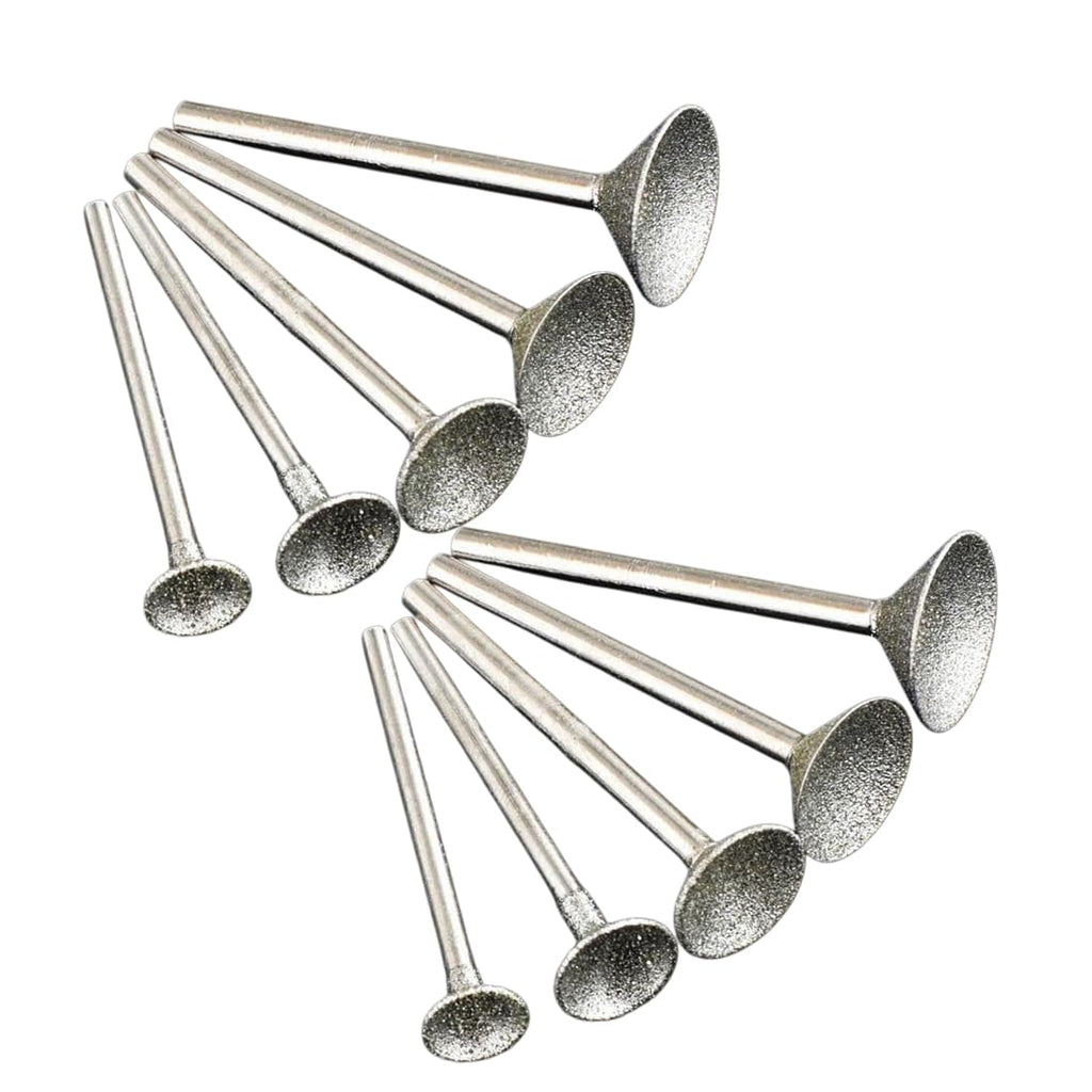 Luo ke 10 Pcs 1/8'' Shank Bowl Shape Diamond Burr (8mm - 16mm)
