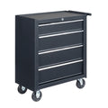 4 Drawer Rolling Tool Cabinet, Lockable Steel Tool Chest, Black
