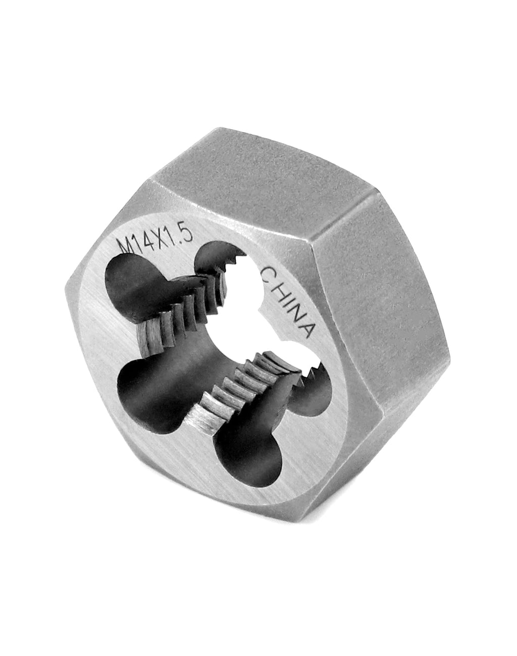 QWORK Metric Hex Die Rethreading Die, M14 X 1.5mm Carbon Steel Machine Thread Die, for Mold Machining, Steel, Cast Iron, Copper