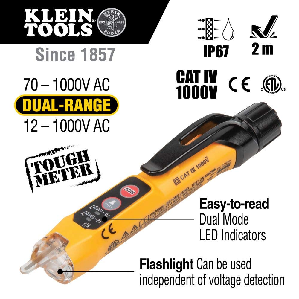 RT250KIT Non-Contact Voltage Tester and GFCI Receptacle Tester with LCD and Flashlight, Voltage Electrical Test Kit