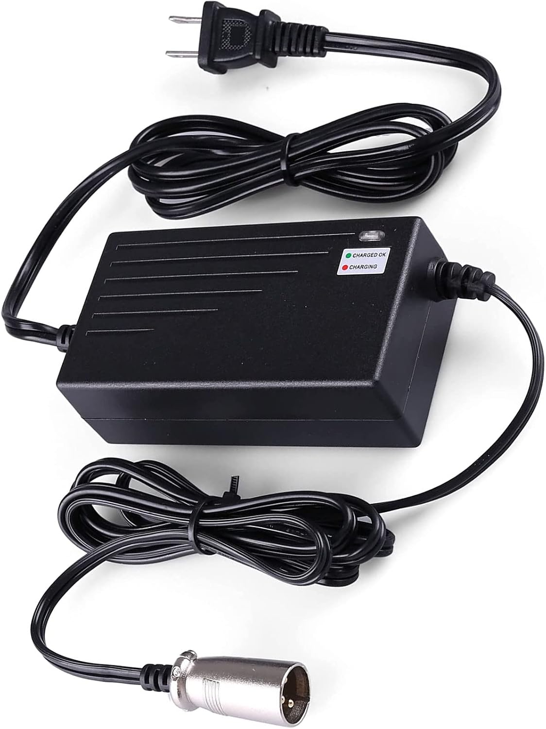 24V 2A Battery Charger for GoGo Mobility Scooter - 24V 2000mA Automatic SLA Scooter Charger (3-Pin XLR Connector) for Drive Medical, Go-Go Elite Traveller, Jazzy Power Chair, Pride Mobility, ShopRider