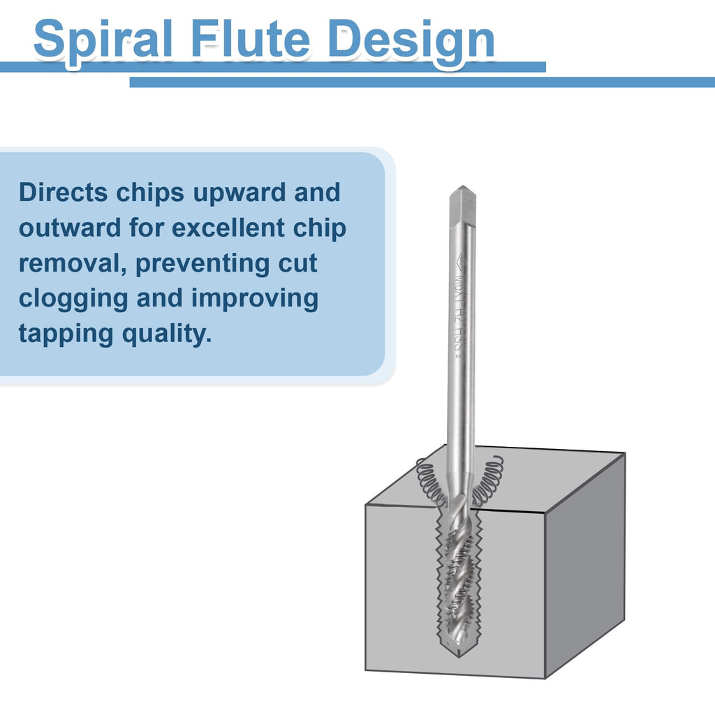 uxcell Spiral Flute Thread Tap, Metric M5 x 0.8 H2 100mm (4") Extra Long Machine Screw Tap Threading Tapping Tool, High Speed Steel (HSS)