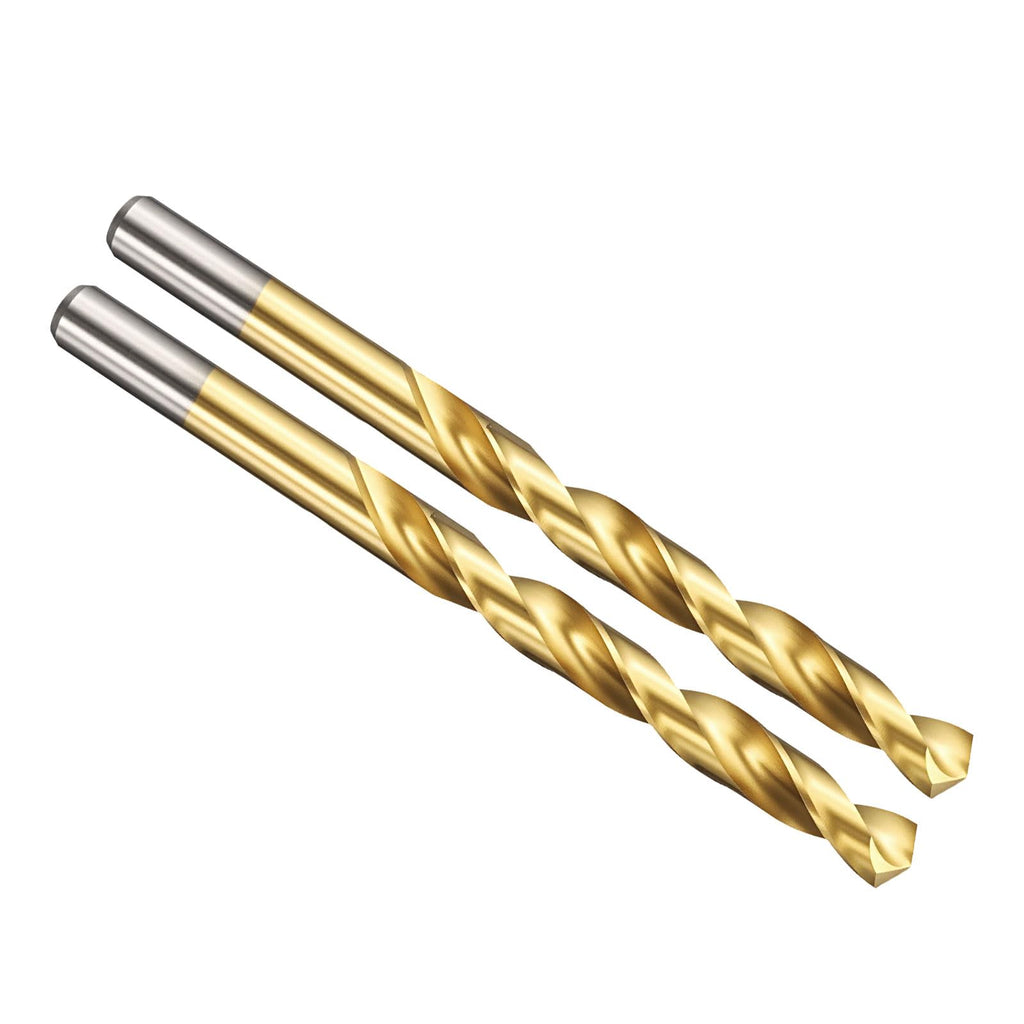 PATIKIL 8.5mm Drill Bit Jobber Straight Shank M2 TiN Coated 2Pcs