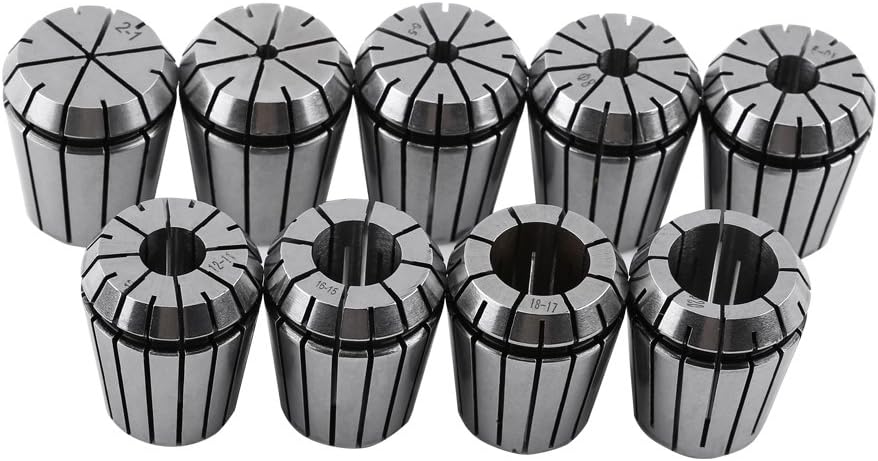 Er32 18Pc Metric Collet Set And Chuck 2 Morse Taper 9Pc Er32 Spring Collet 65Mn Spring Steel 9Pcs Er32 Spring Collet Set For Cnc Engraving Machine And Milling Lathe Tool 2 20Mm
