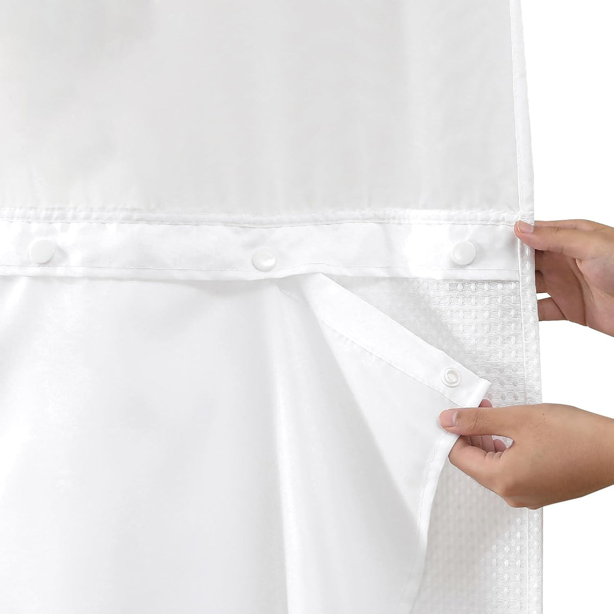 1 Pack Fabric Snap-in Shower Curtain Liner Replacement,Compatible with No Hook Shower Curtain with Snap in Liner