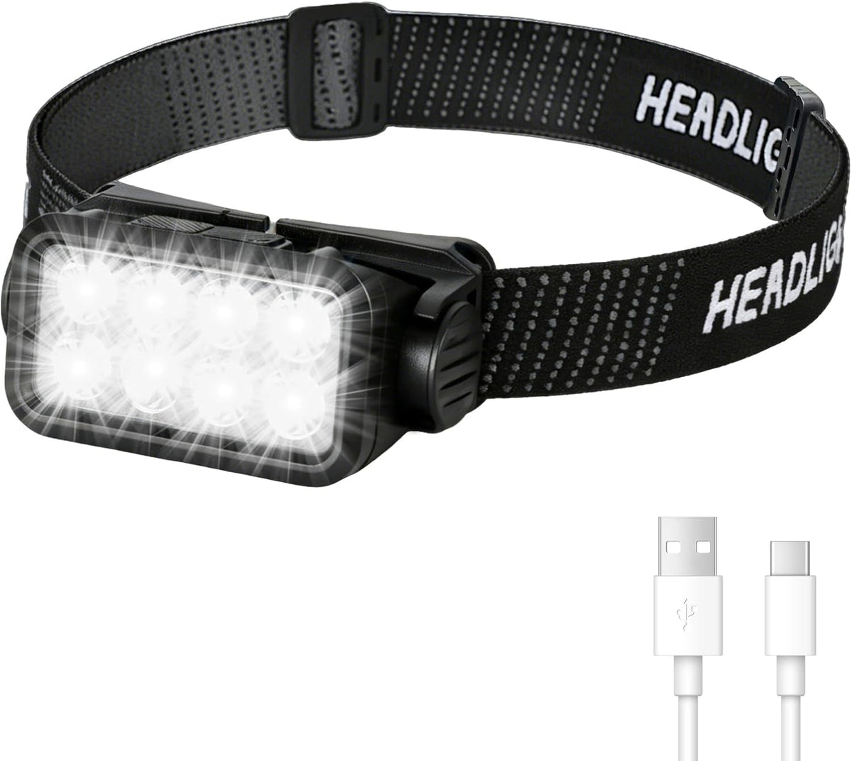 LED Headlamp Rechargeable, 2500 Lumen Super Bright Head Lamp