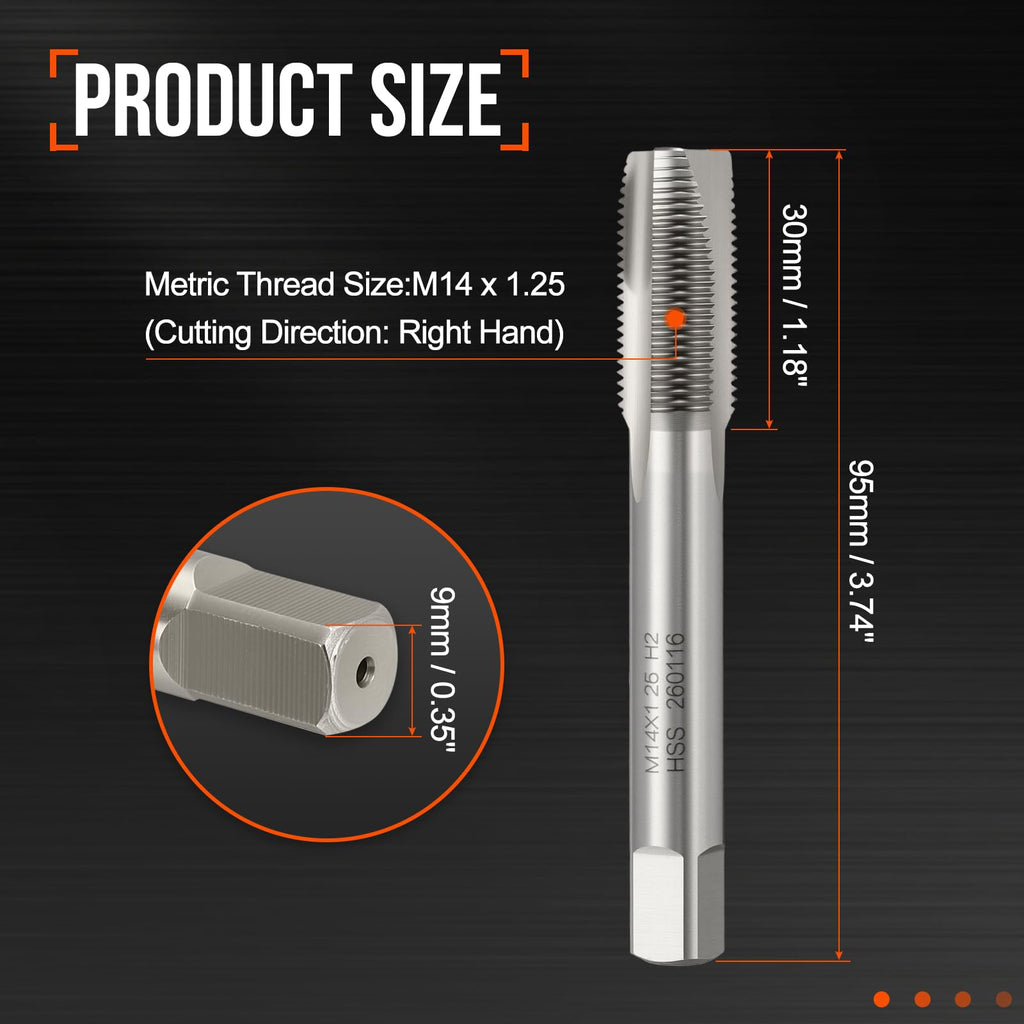 Workkyma M14 x 1.25 Spiral Point Tap M2 High Speed Steel Polished Finish