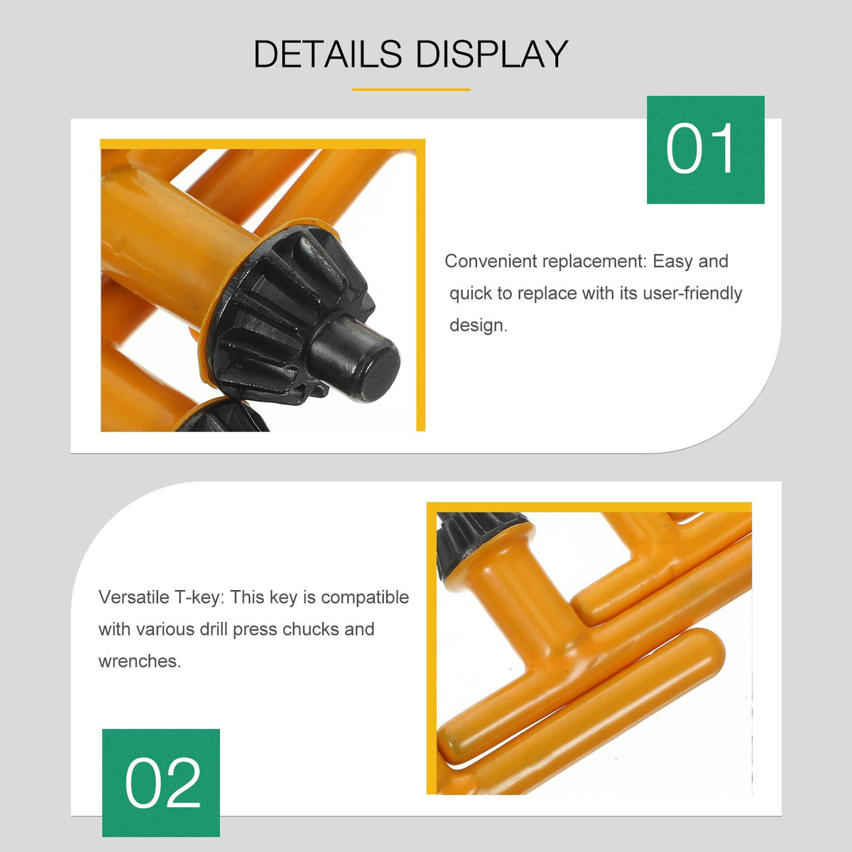 4pcs Drill Chuck Key Clamping Wrench for Corded Drills and Drill Press
