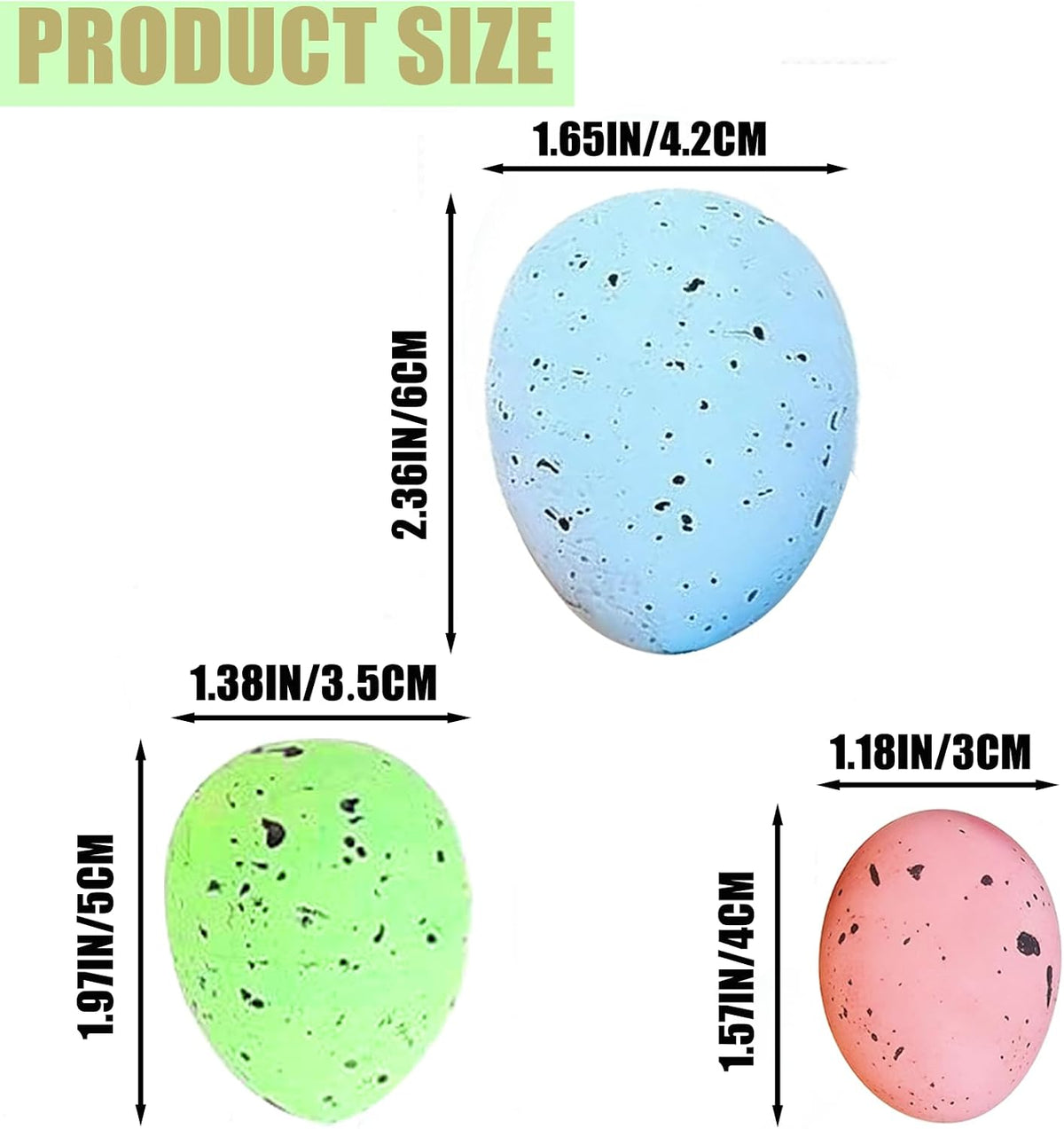 32 PCS 3 Sizes 8 Colors Pastel Speckled Easter Eggs Decor,Foam Easter Egg Decoration for Easter Basket Vase Fillers