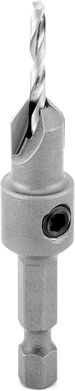 Amana Tool Carbide Tipped 82 Degree Countersink Drill Bit, 55264, 3/8 D x 49 Deg x 1/4 Quick Release Hex Shank for Wood Screw 8