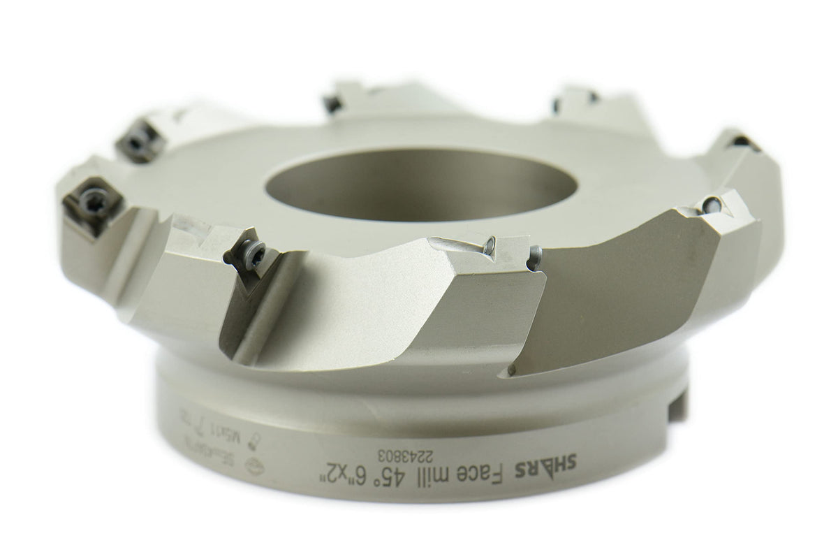 Shars CNC 6" 45° Indexable Face Mill SEHT 43 Insert 8FL + Certificate NEW 404-2342W R[
