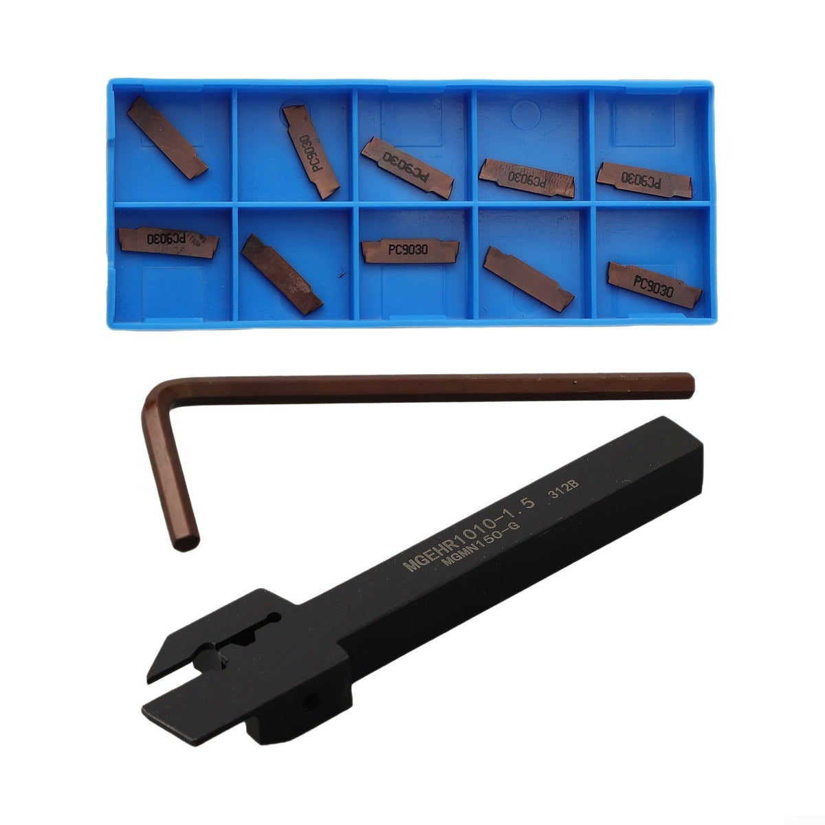 XNManaWork MGEHR1010-1.5 Grooving Tool Holder With MGMN150-G Inserts, 1.5mm Cut Width Alloy Steel Boring Bar For CNC Lathe Turning Aluminum Copper Non-Ferrous Metal Machining