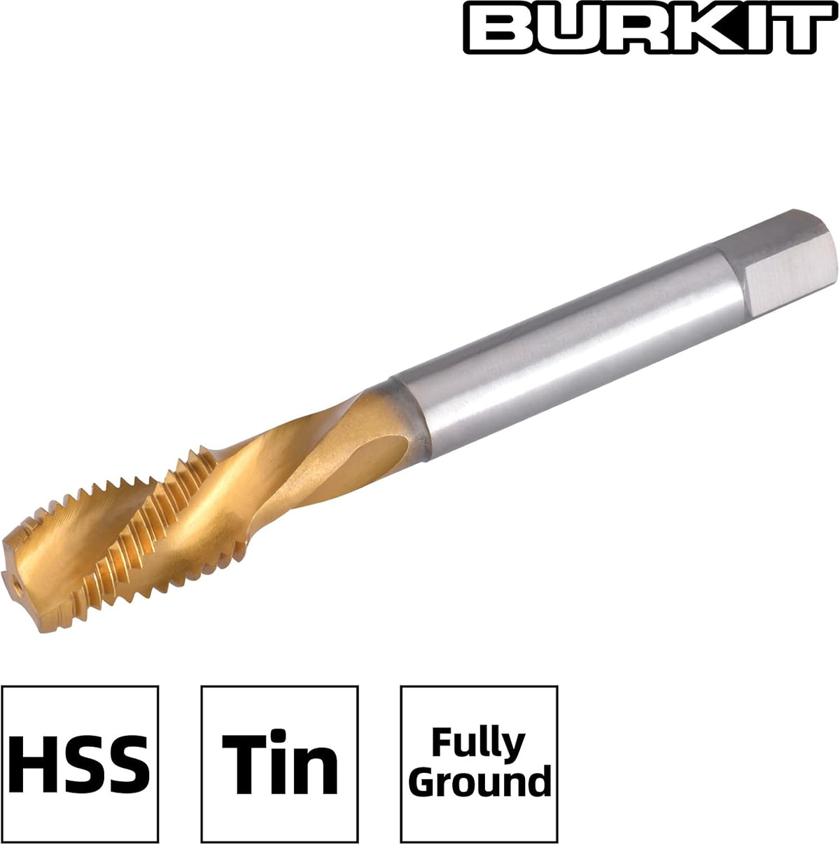 Burkit M10 X 0.75 Titanium Coating Spiral Flute Tap
