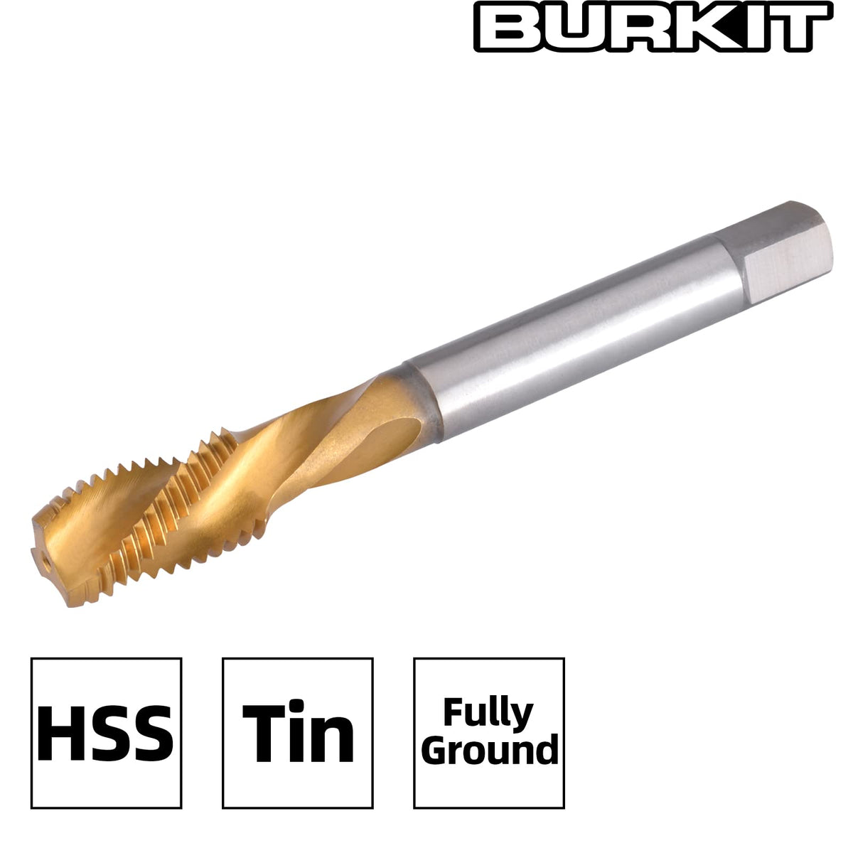 Burkit 3/8"-16 UNC Titanium Coated Spiral Flute Tap