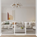 81.9-84.6" Extra-Wide No-Drill Pressure-Mounted Pet & Child Safety Gate with Dual-Lock Walk-Through Swing Door for Stairs, Hallways & Wide Doorways