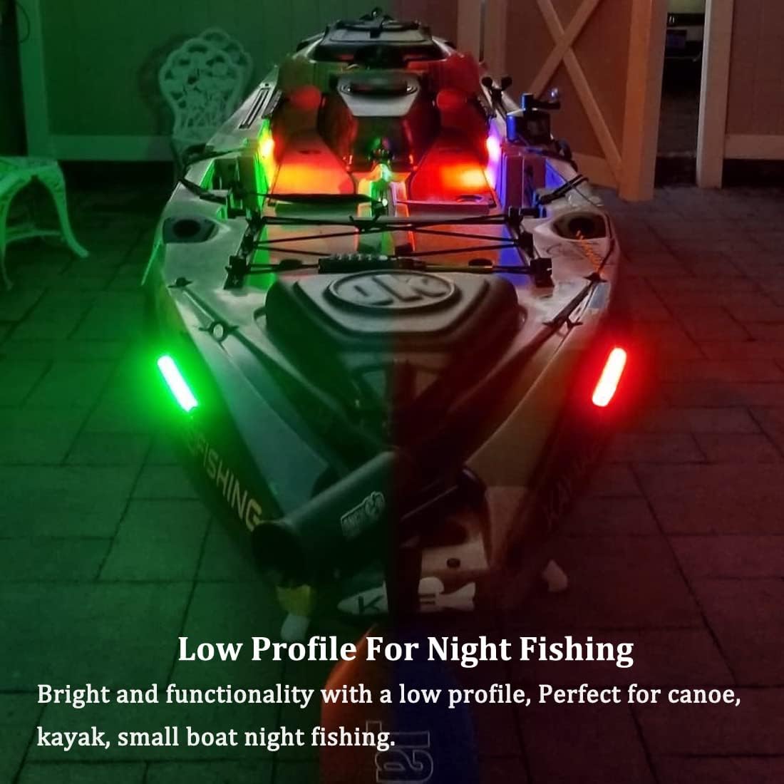 Boaton Boat Navigation Lights, Super Bright Bow Lights For Night Fishing, No Drilling Adhesive Install For Pontoon Kayak Canoe Bass Jon Jetski