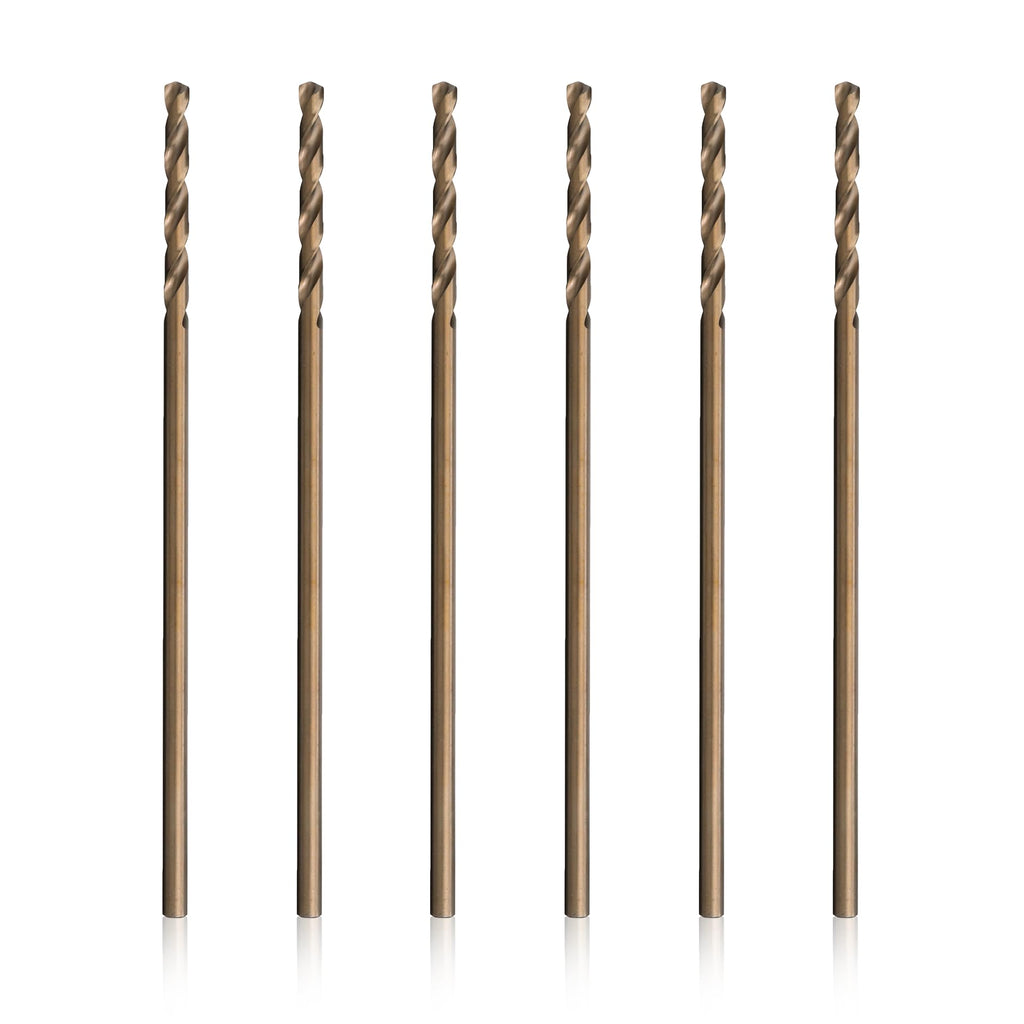 Drill America 1/2" x 12" Cobalt Aircraft Extension Drill Bit (Pack of 6), GLBCO Series