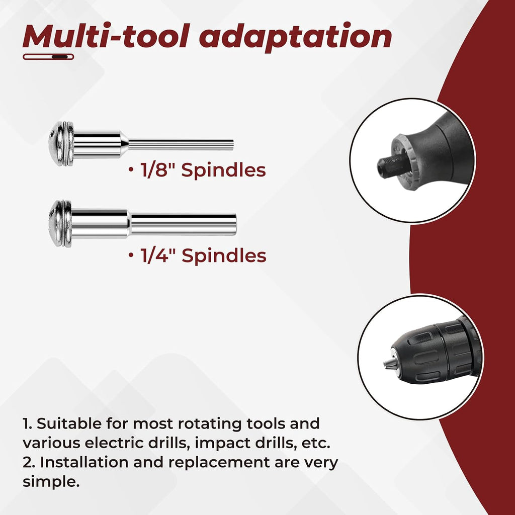 10PCS 1.5" Cut-Off Wheels for Drill,2 Shanks(1/4"+1/8" Mandrel)