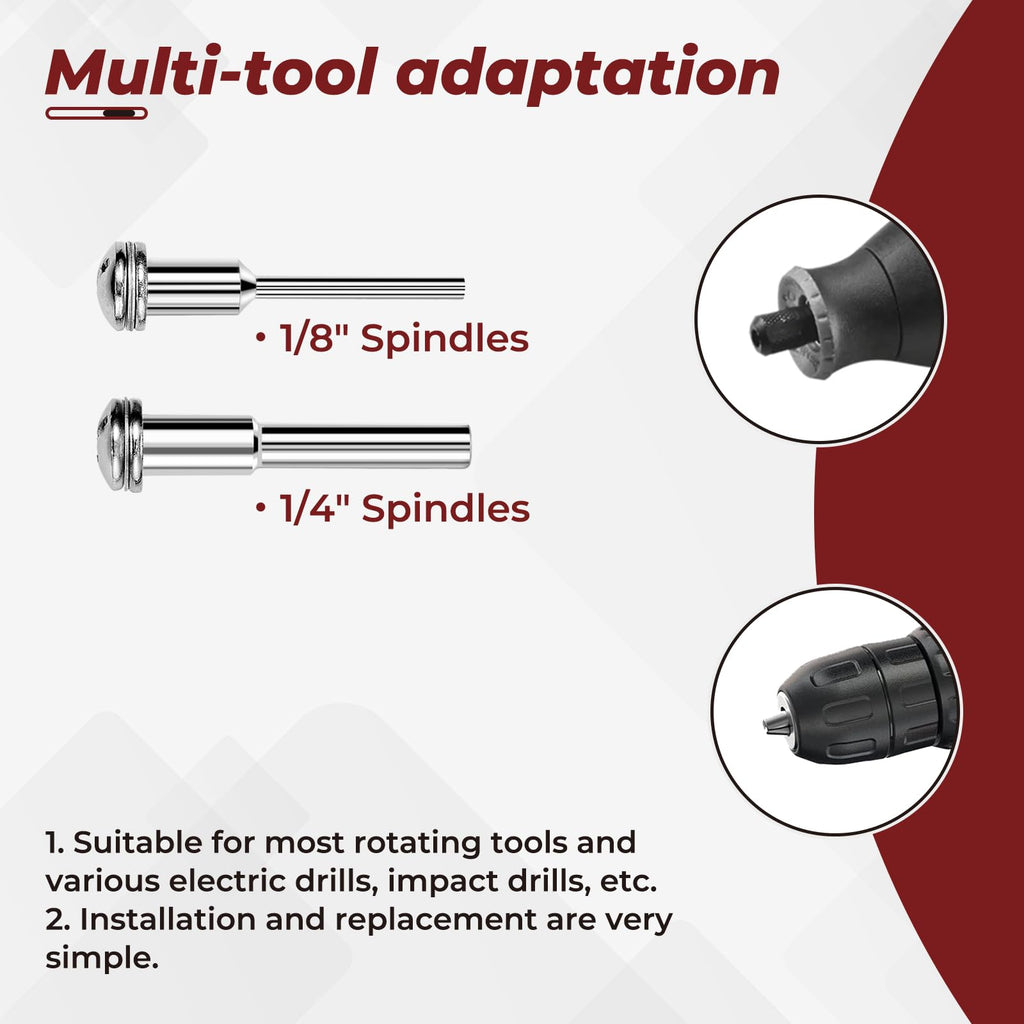 Prozwee 20PCS 1.97" Cut-Off Wheels for Drill,2 Shanks(1/4"+1/8" Mandrel)