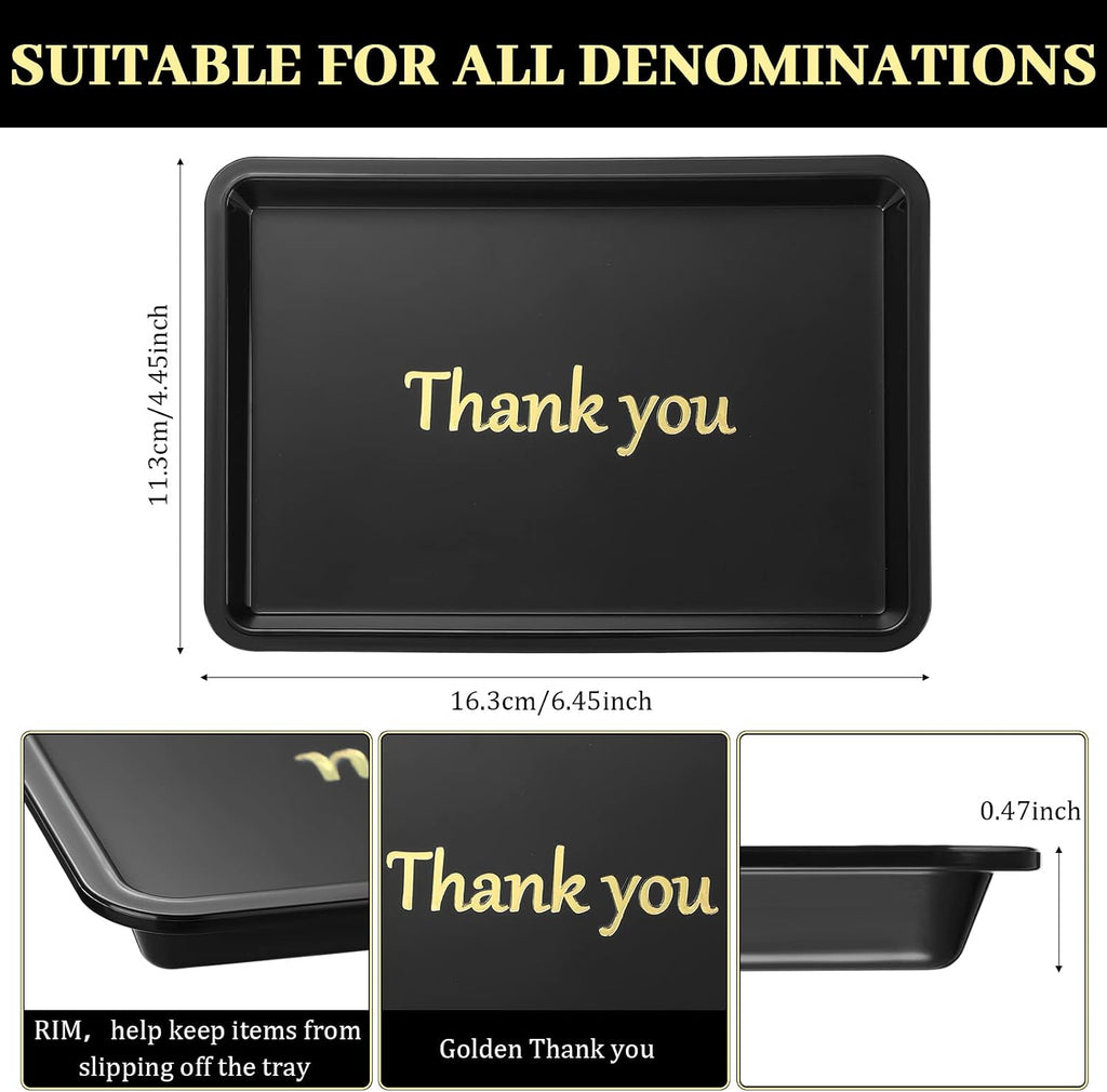 Set of 24 Restaurant Tip Tray Check Presenter for Restaurants Small Plastic Serving Trays 4.5 by 6.4 Inch, Guest Bill
